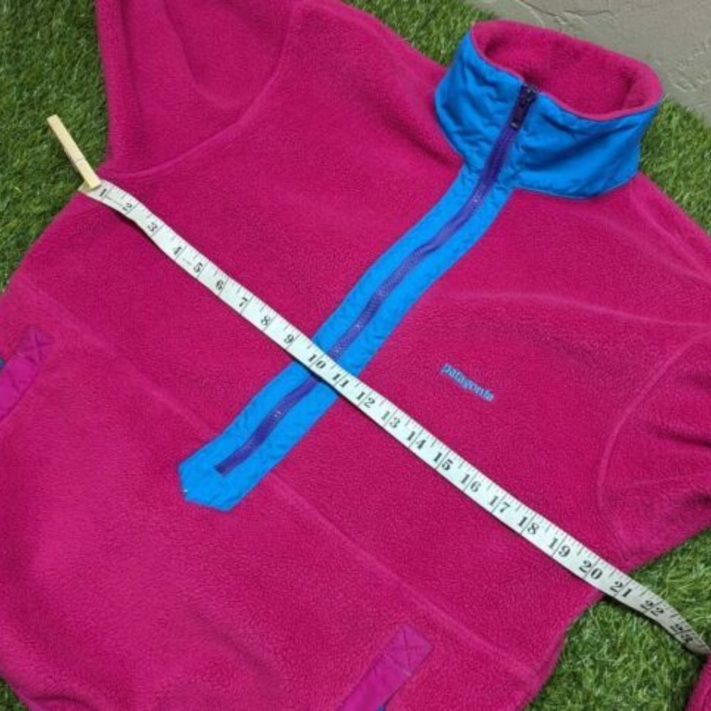 Patagonia Kangaroo Pocket Zip Bright Pink Fleece Jacket Women's Size 12 USA - Picture 4 of 10